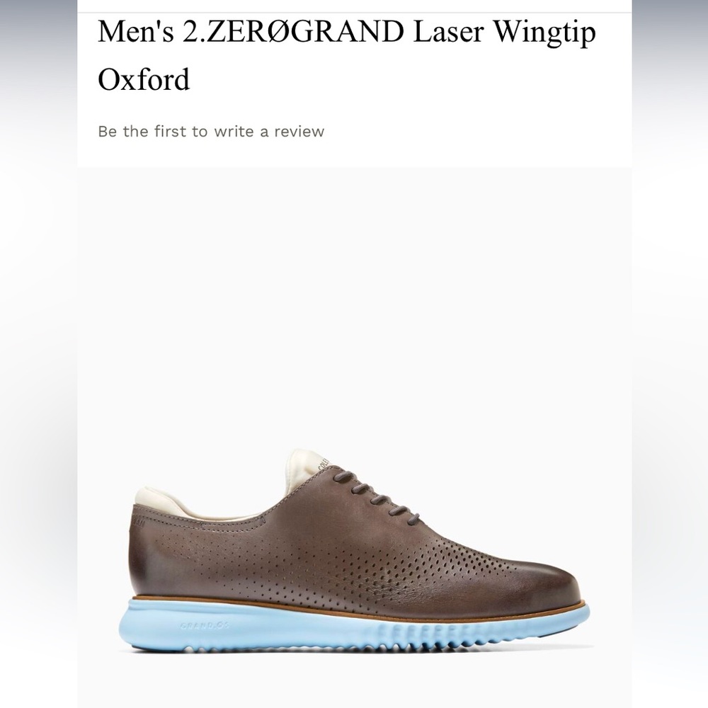 **SOLD**NWT Cole Haan Men's 2.ZERØGRAND Laser Wingtip Oxford, size 10.5.
